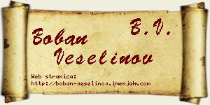 Boban Veselinov vizit kartica